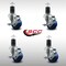 Service Caster 3'' SS Blue Poly Swivel 1-5/8'' Expanding Stem Caster Set with Brake, 4PK SCC-SSEX20S314-PPUB-BLUE-TLB-158-4 - alternate 4